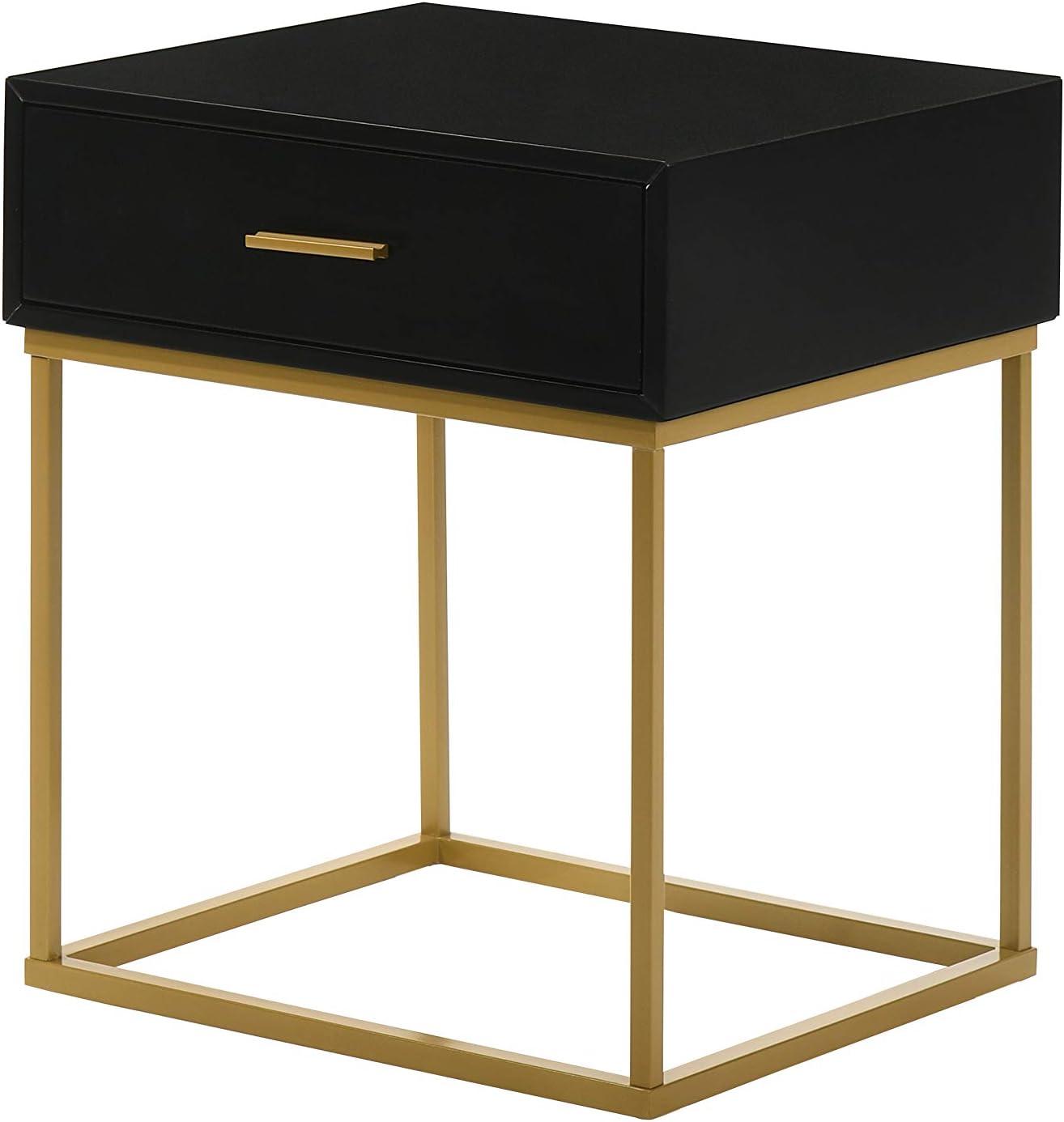 LuXeo LuXeo Catalina One Drawer Nightstand with Mustard Gold Legs