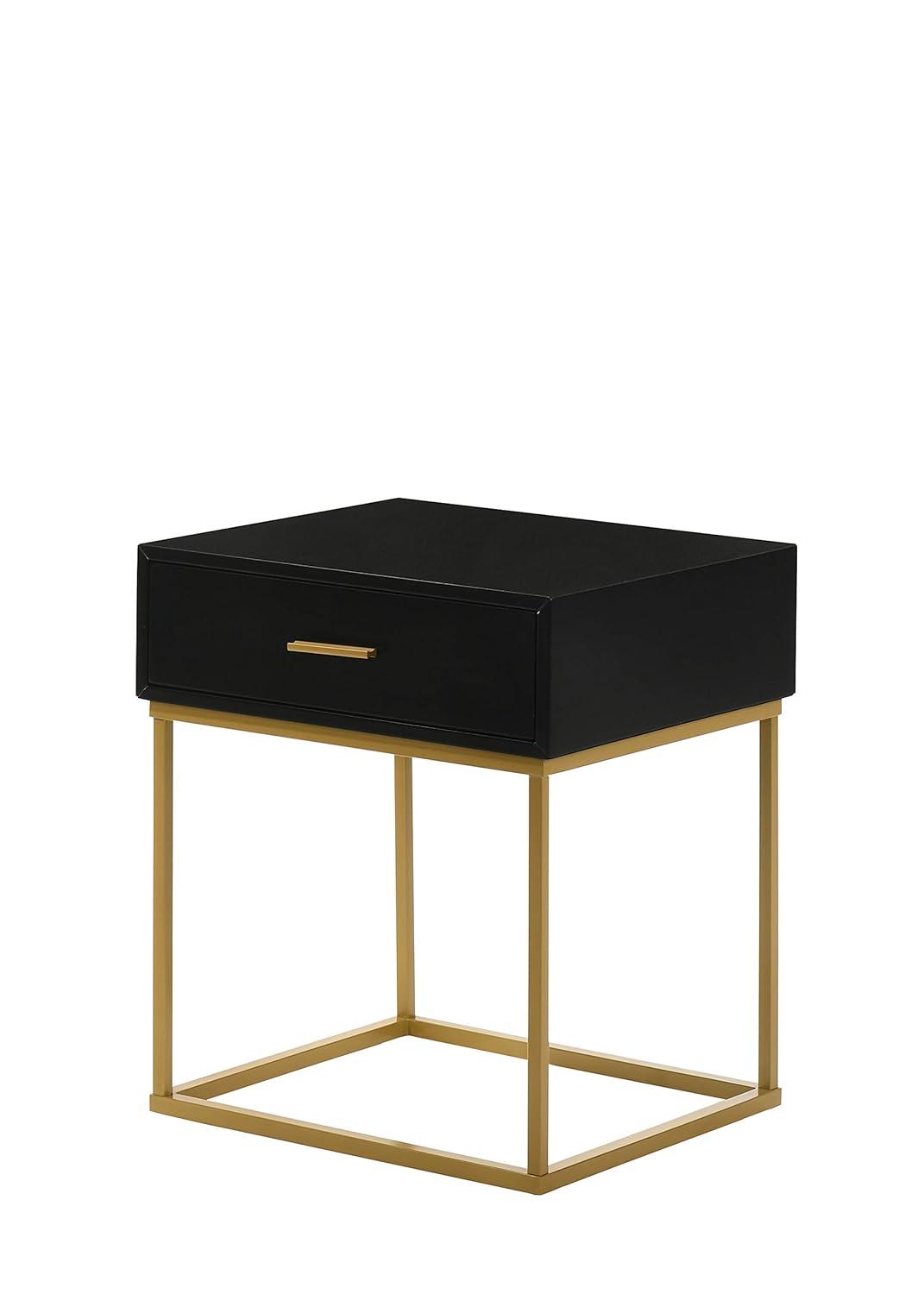 LuXeo LuXeo Catalina One Drawer Nightstand with Mustard Gold Legs