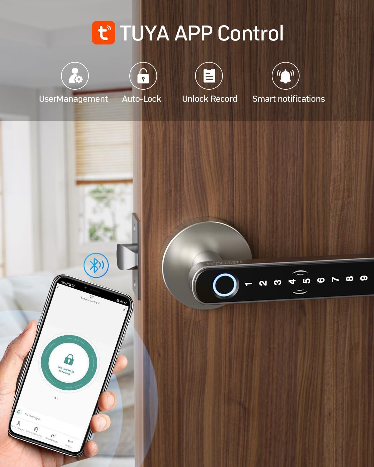 Smart Biometric Keyless Entry Door Lock with Handle