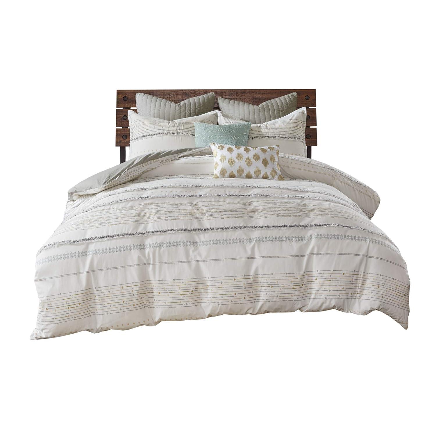 Nea Boho 3-Piece Striped Cotton Duvet Set