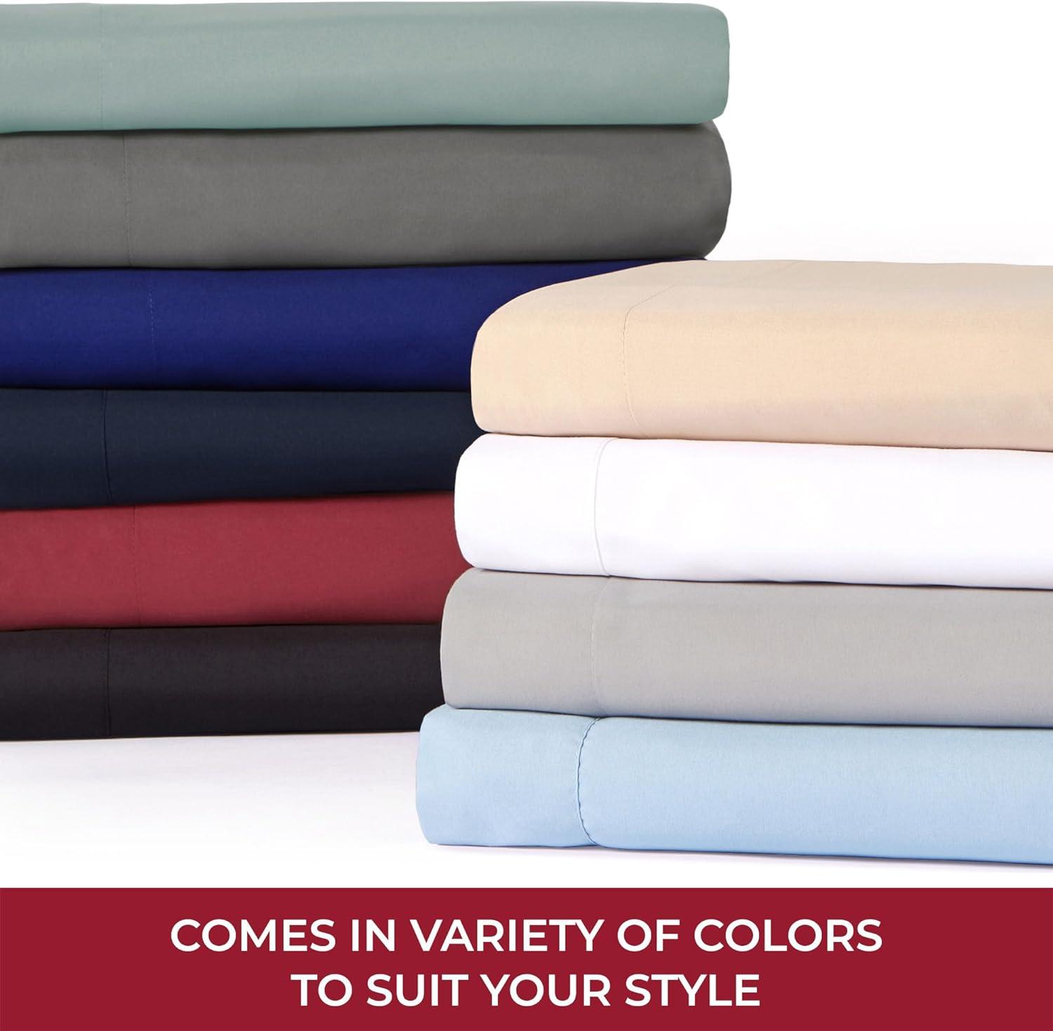 Mellanni RV Bedding Short Queen Camper Bunk Sheets, 10" Fitted Sheet, Short Queen, Light Gray