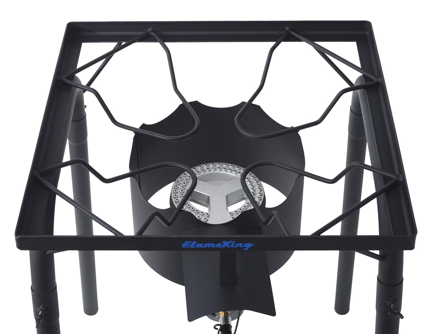 Flame King Heavy Duty 100,000 BTU Turkey Fryer Single Propane Burner Bayou Cooker Outdoor Stove