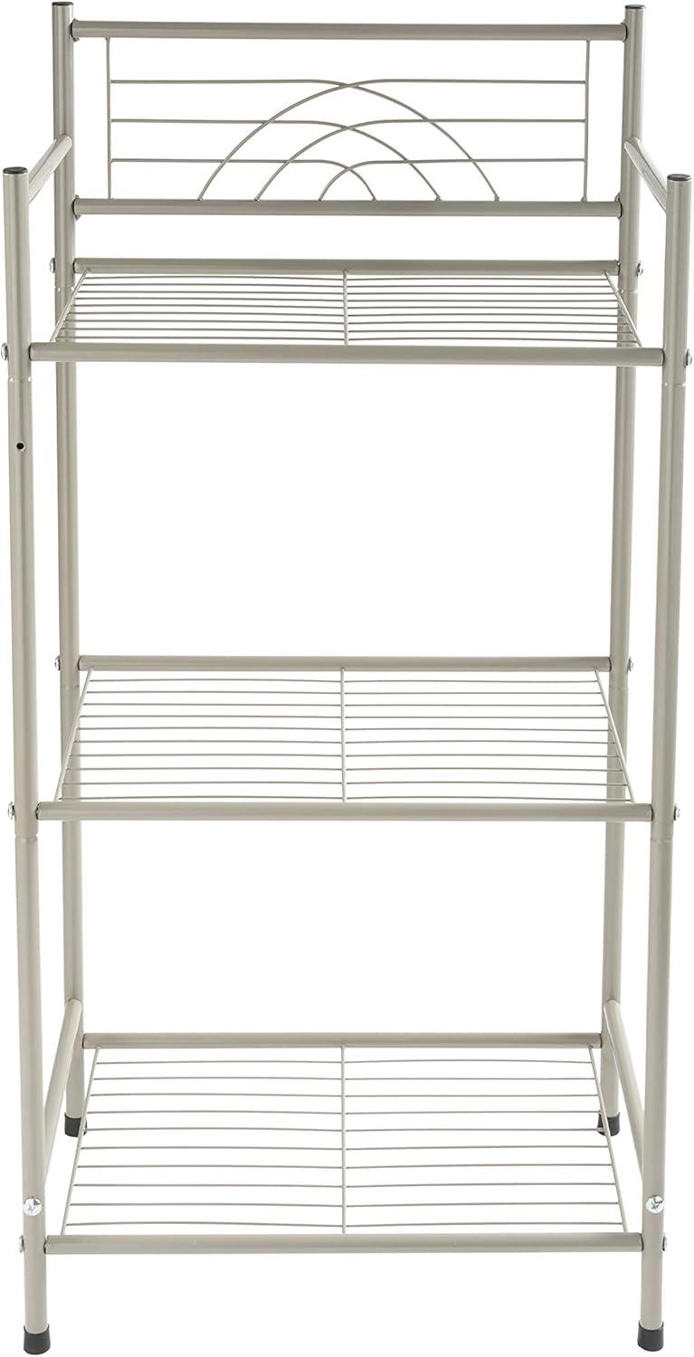 Bath Bliss 3 Shelves Tiered Bathroom Storage Rack in Satin Nickel