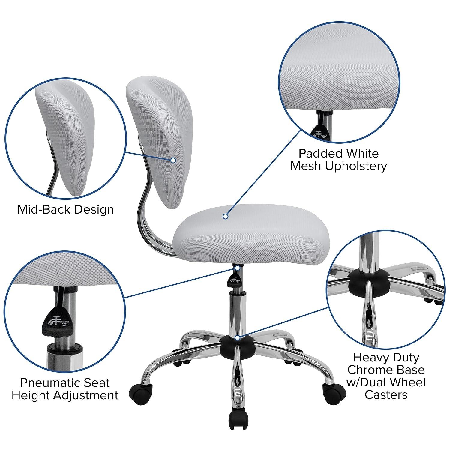 Flash Furniture Beverly Mid-Back Swivel Mesh Office Chair with Padded Seat by Flash Furniture | Wayfair