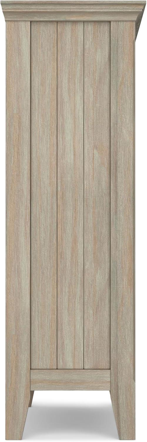 Simpli Home Acadian 36"W Solid Wood 2-Shelf Entryway Storage Cabinet with Glass Doors and 2 Drawers