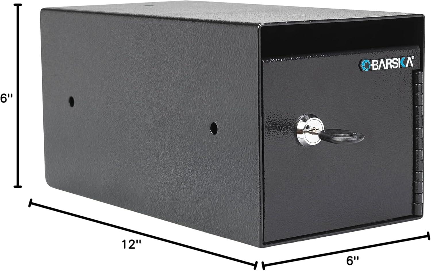 Compact Black Steel Key Lock Depository Safe