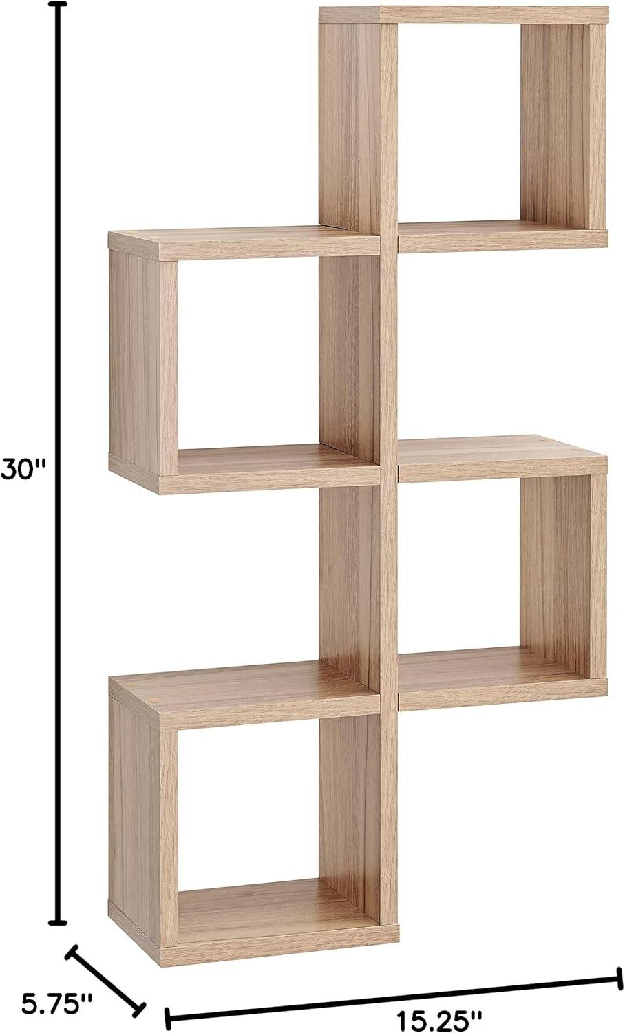 Danya B. 30" x 15.25" Cubby Chessboard Wall Shelf Chestnut - MDF, Contemporary Design, Interlocking