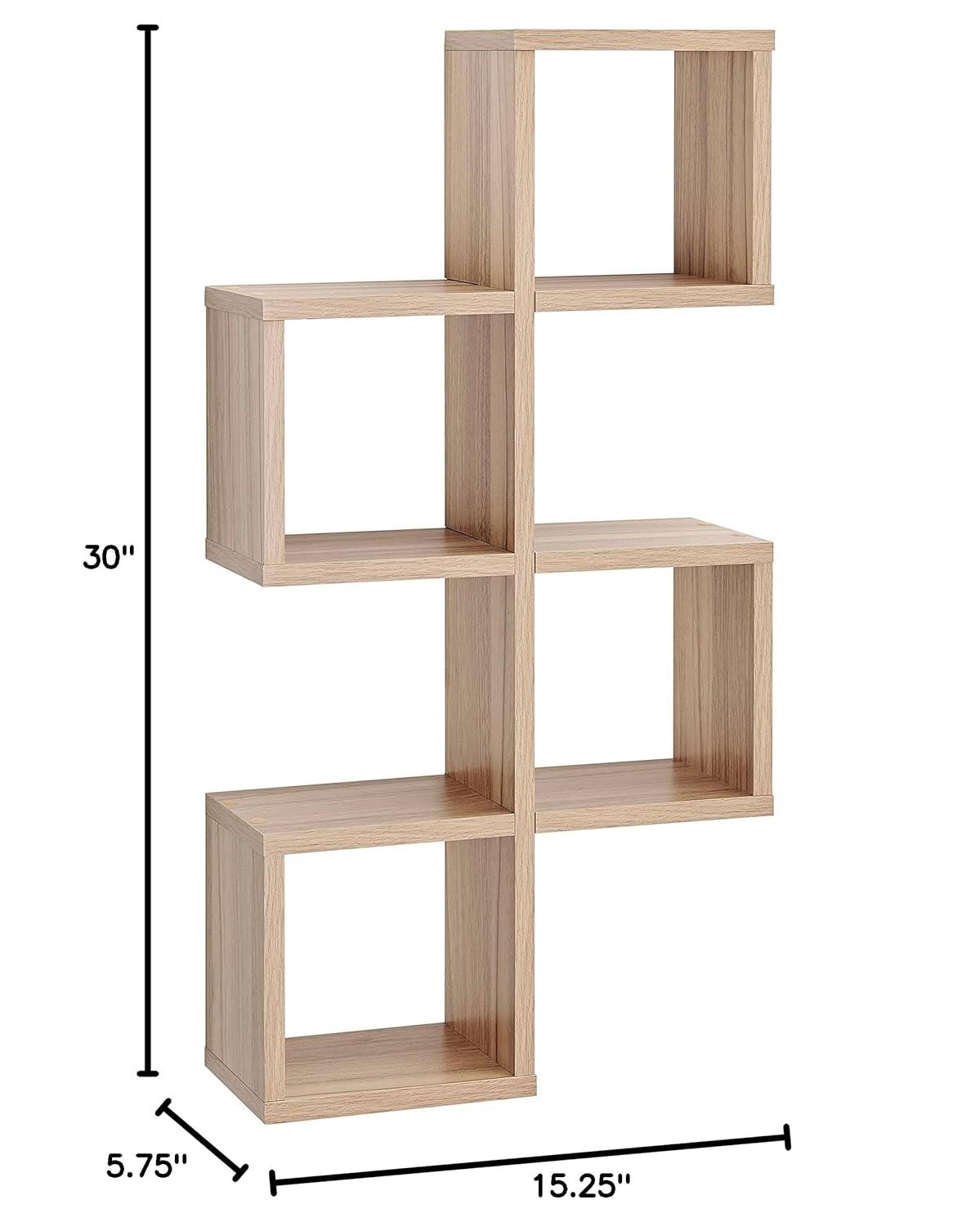Danya B. 30" x 15.25" Cubby Chessboard Wall Shelf Chestnut - MDF, Contemporary Design, Interlocking