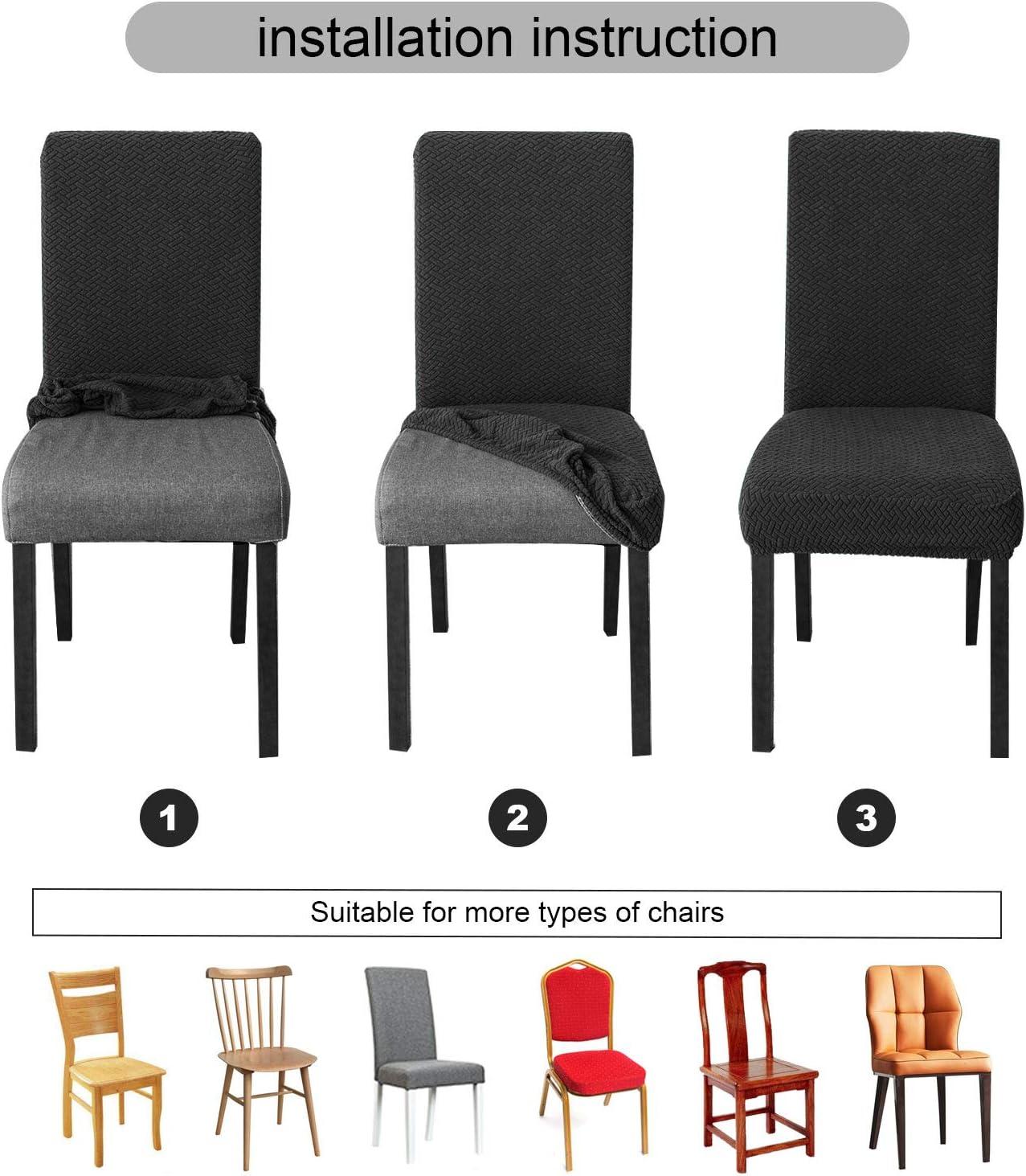 Chair Covers for Dining Room 4 Pack Navy Blue Chair Covers Super Fit Washable Kitchen Chair Protector Cover for Dining Room, Hotel, Ceremony