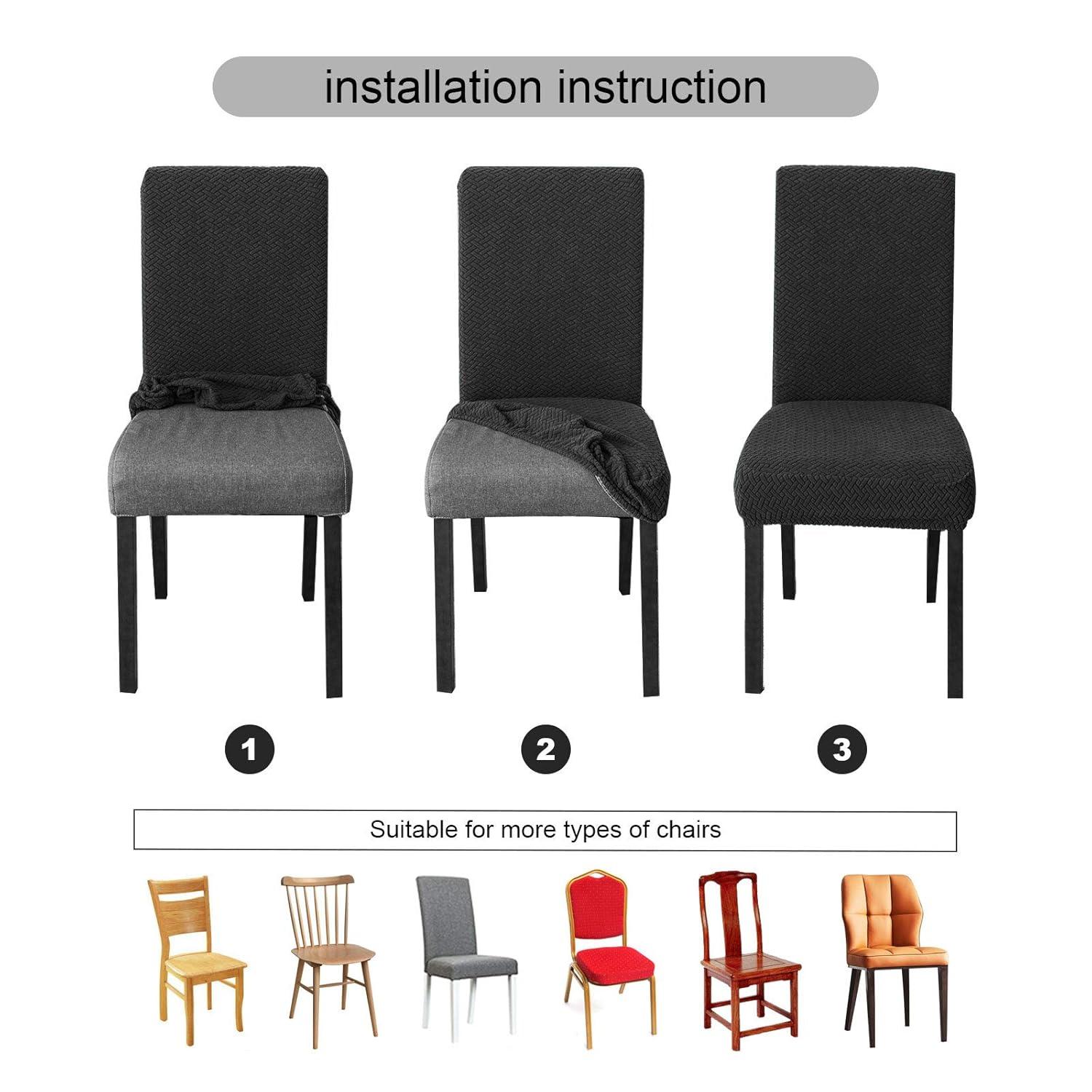 Chair Covers for Dining Room 4 Pack Navy Blue Chair Covers Super Fit Washable Kitchen Chair Protector Cover for Dining Room, Hotel, Ceremony