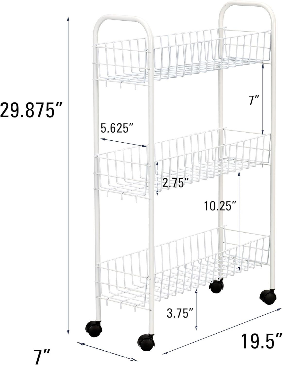 Household Essentials Slimline 3-Shelf Utility Cart