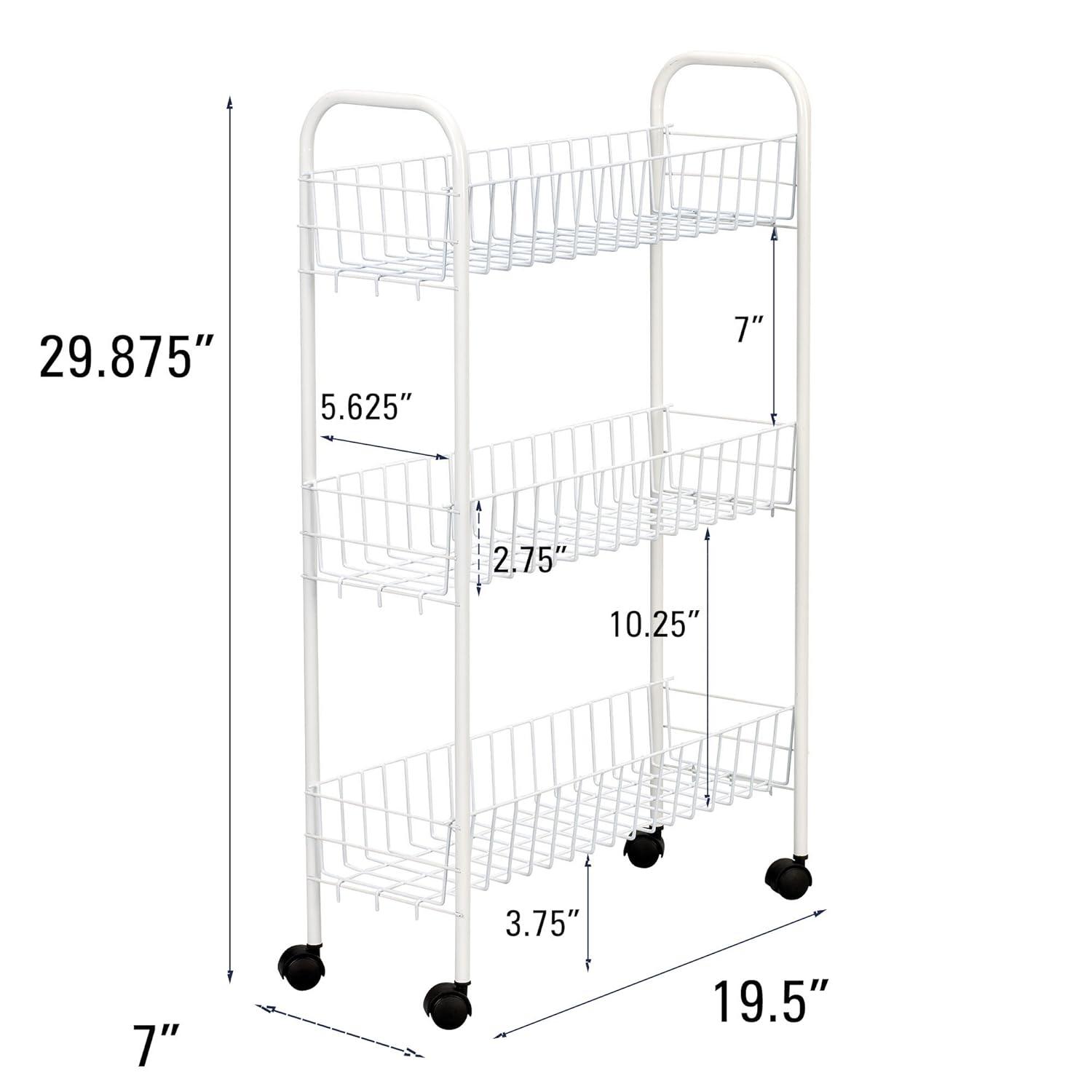 Prime made 4-shelf Steel Laundry Cart With Caster Wheels, White, Adult, Senior And Teen Age Groups