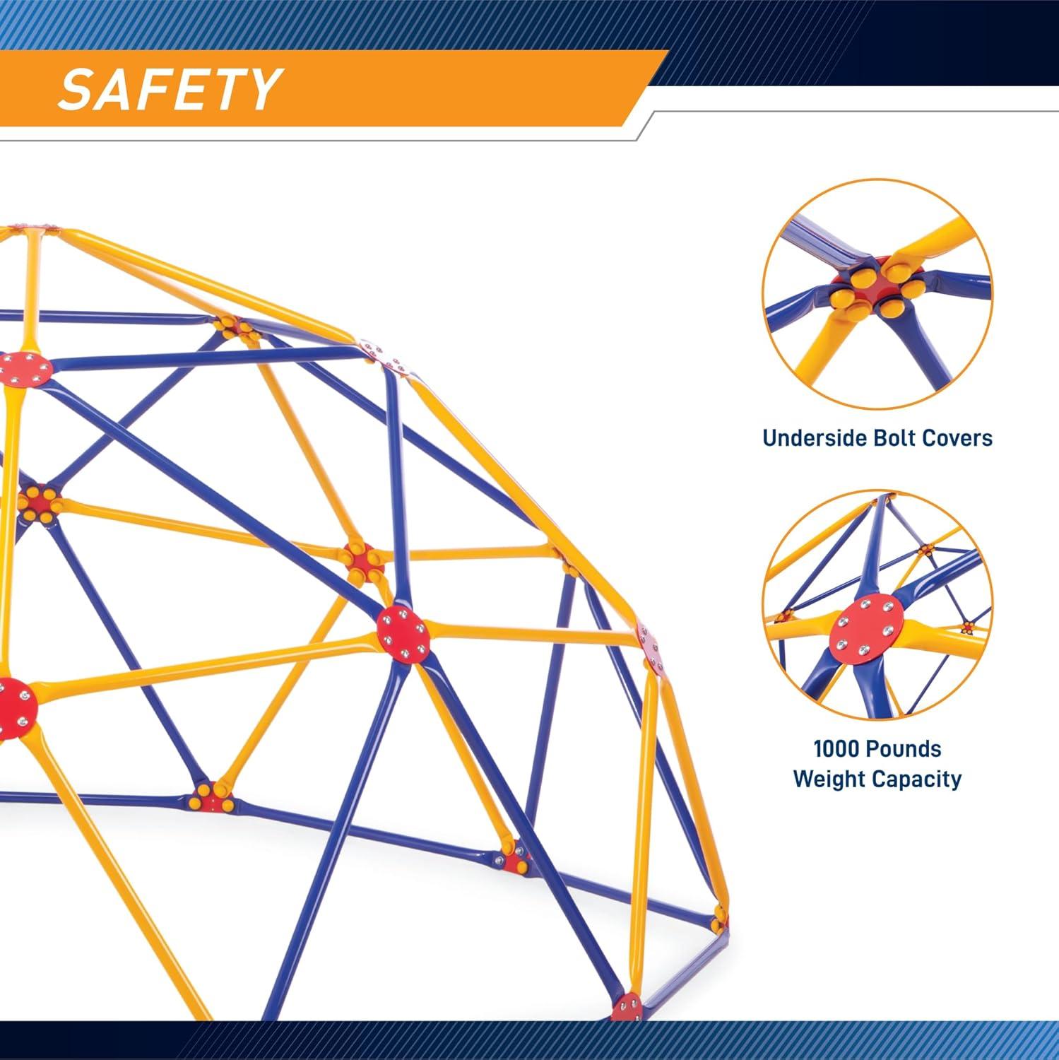 Impex Fitness GD-810 Easy Outdoor Kids Geodescent Space Dome Play Set, Ages 3 to 10, Supports Up to 1000 Pounds, Promotes Strength and Social Skills