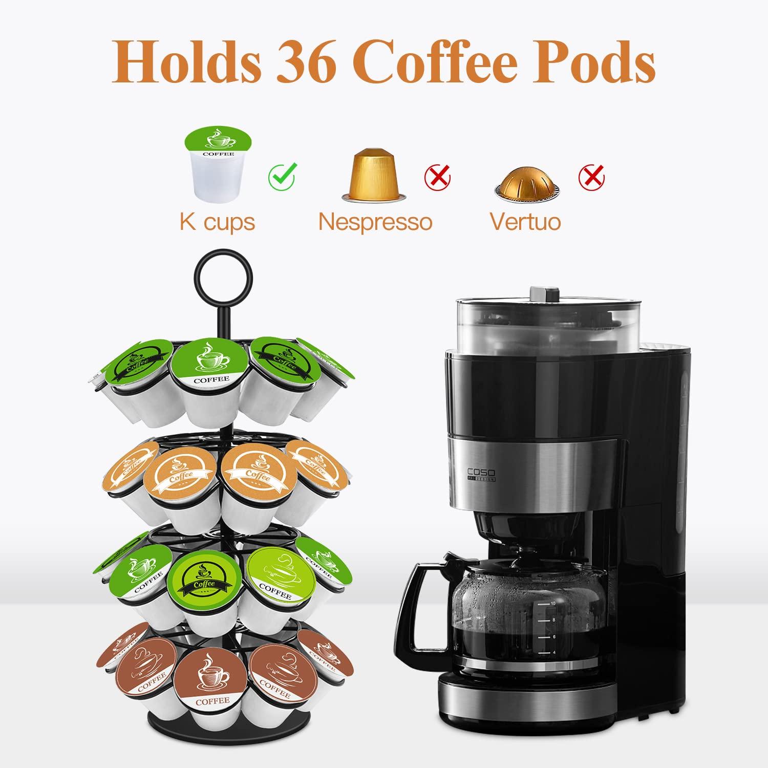 Black Metal 360-Degree Rotating K-Cup Coffee Pod Holder
