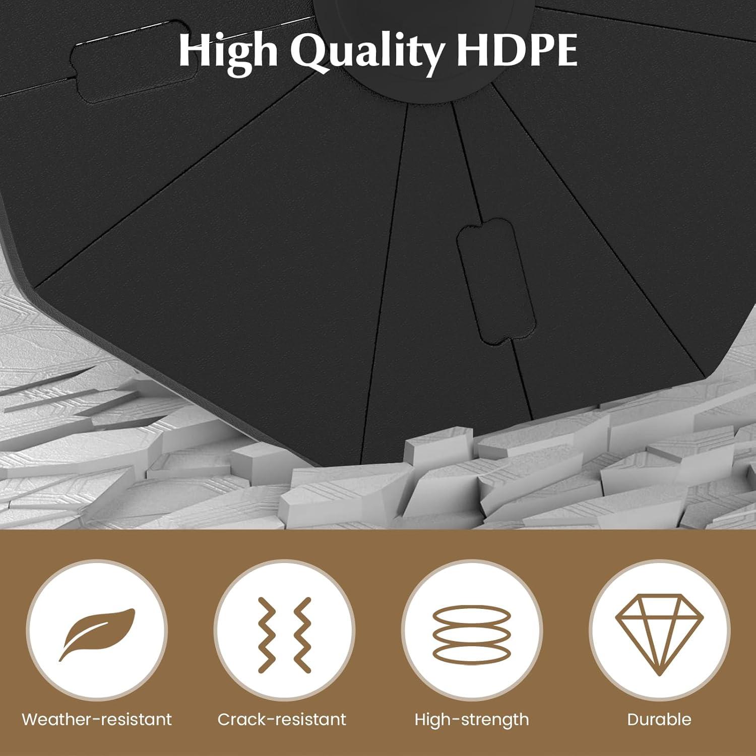 Heavy Duty Black Metal and HDPE Fillable Umbrella Base