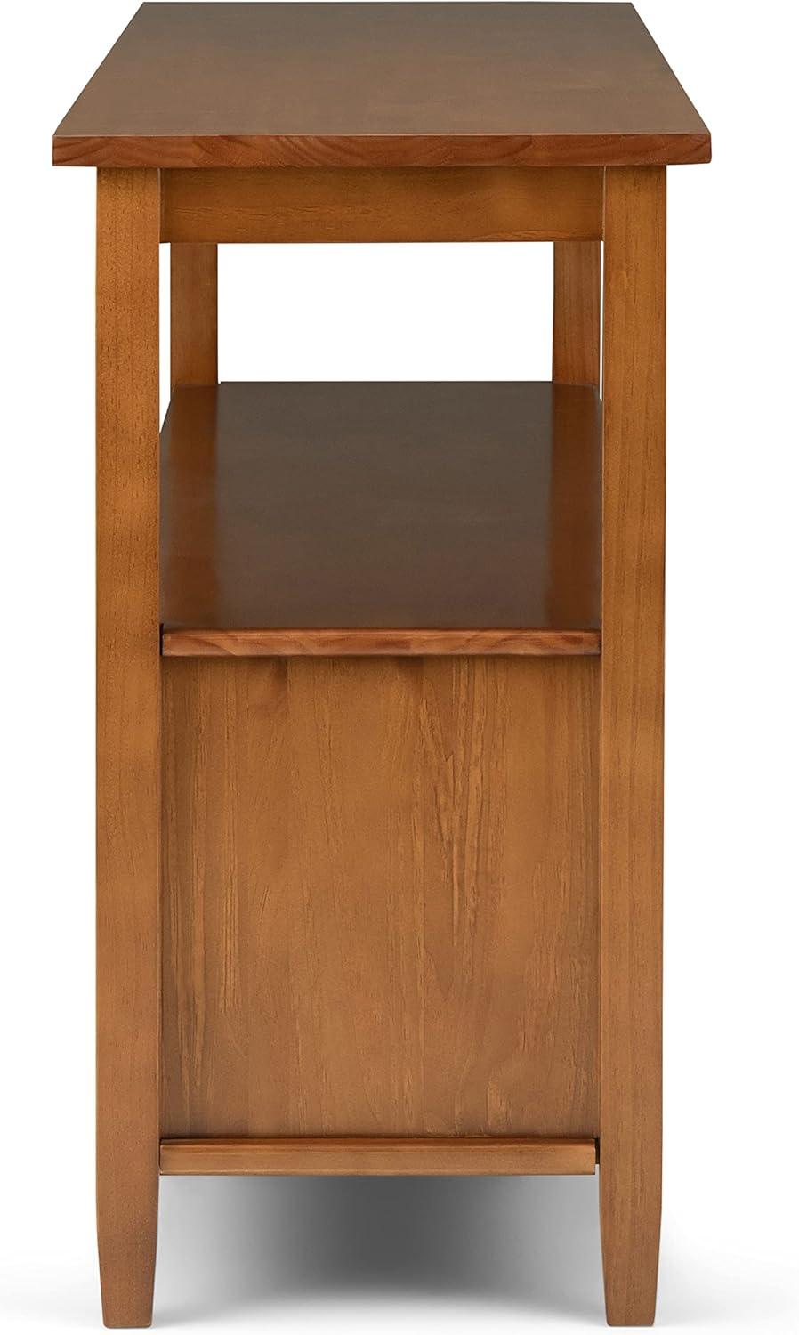 Shaker Style Light Golden Brown Solid Wood Console with Storage