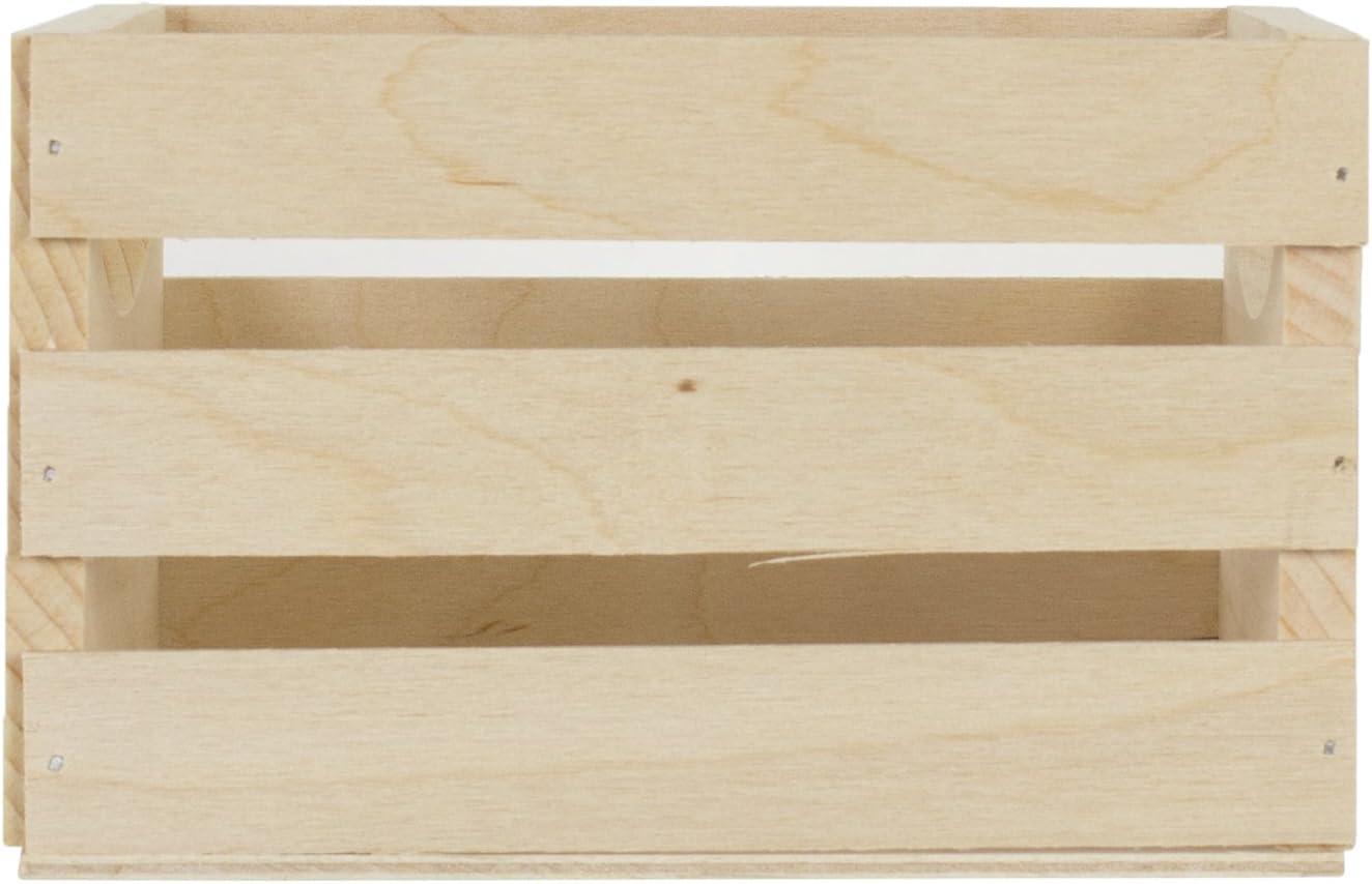 Walnut Hollow Small DIY Unfinished Wooden Storage Crate, Pine and Plywood