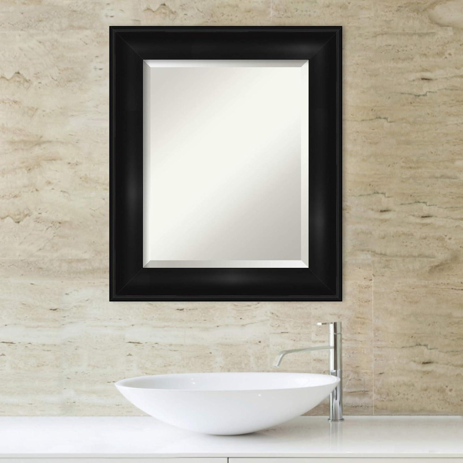 Grand Black Beveled Bathroom Vanity Wall Mirror