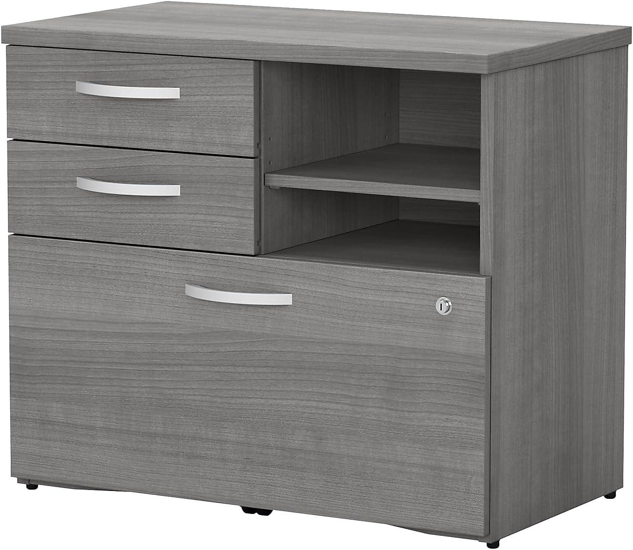 Studio C Office Storage Cabinet with Drawers in Platinum Gray - Engineered Wood