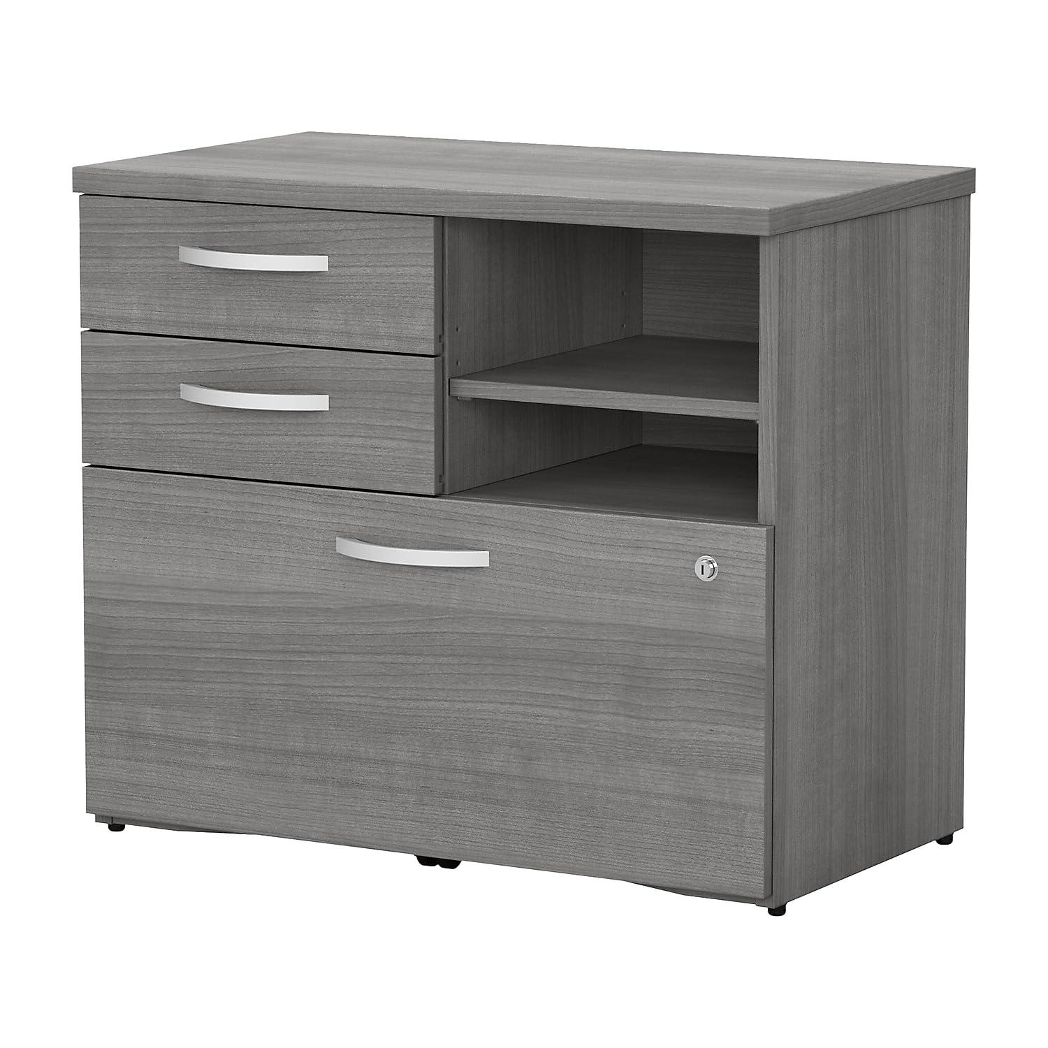 Studio C Office Storage Cabinet with Drawers in Platinum Gray - Engineered Wood
