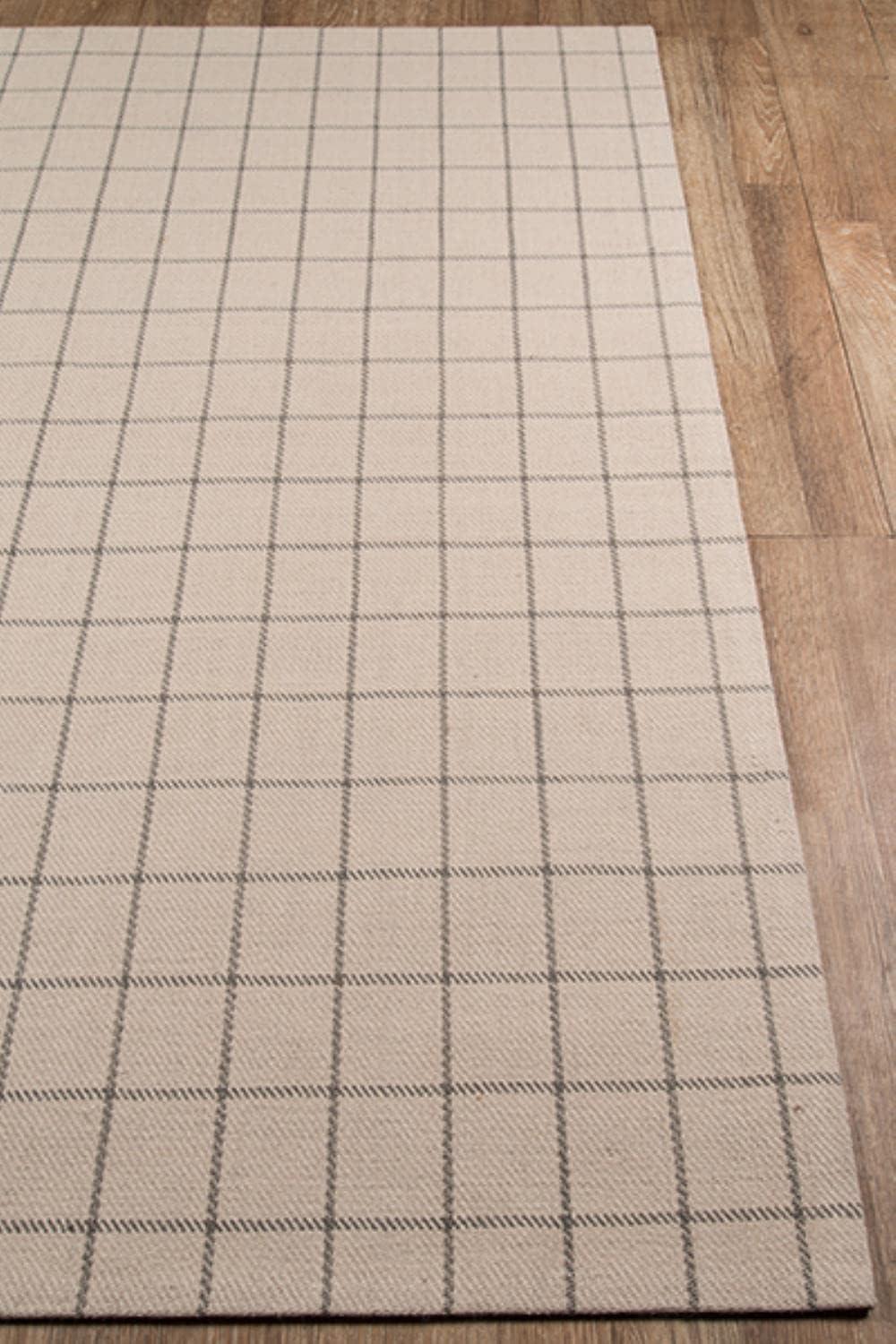 Marlborough Plaid Handwoven Wool Beige Area Rug