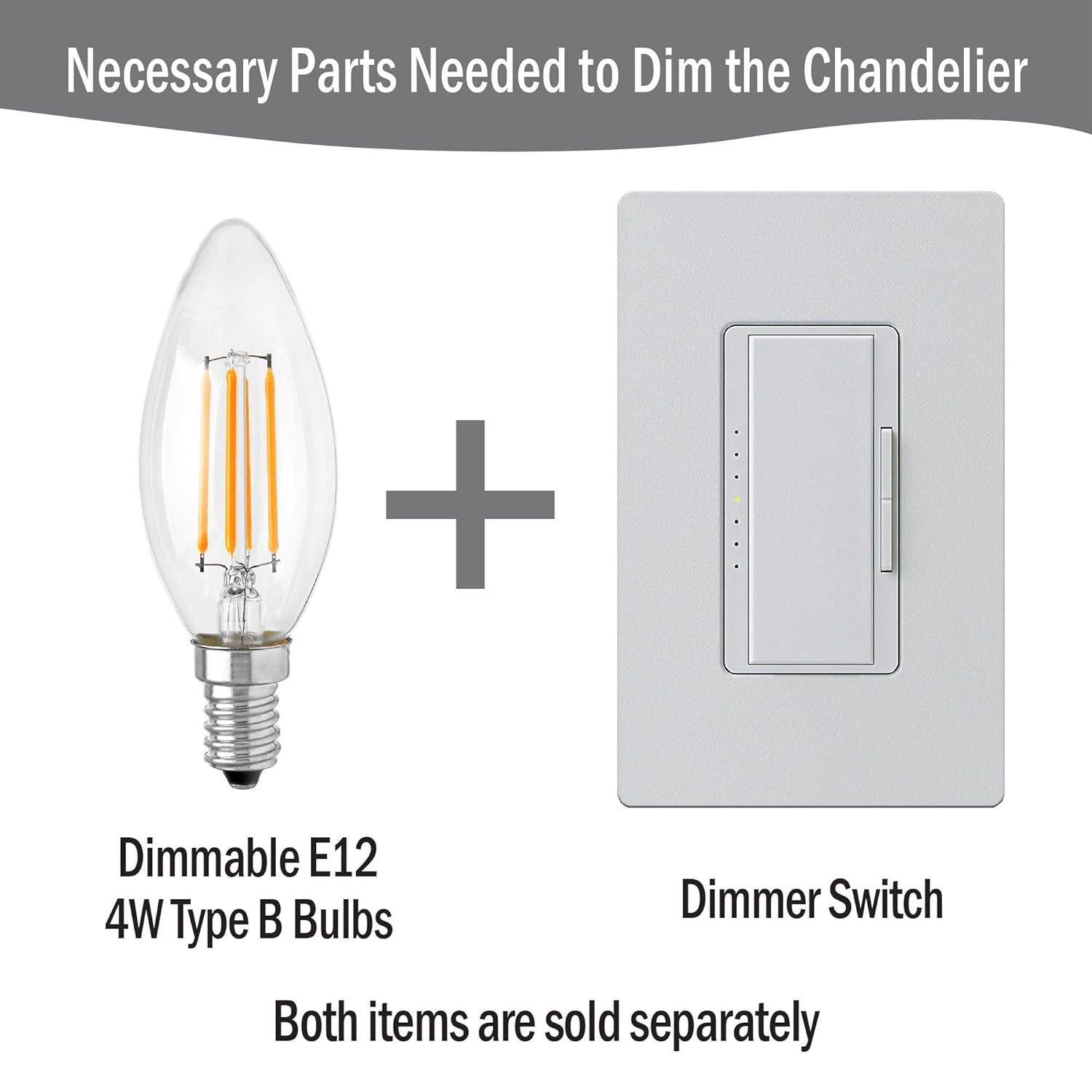 Hampton Hill Presidio 5-Light Dimmable Chandelier with Drum-shaped Fabric Shade & Adjustable Height