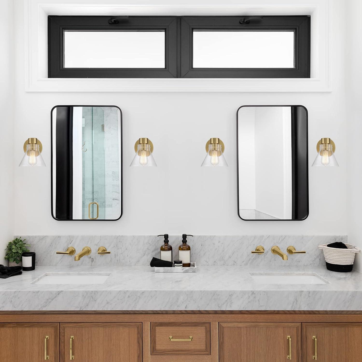 Willow Creek 7.5 inch Brushed Gold Wall Sconce with Clear Glass Shade