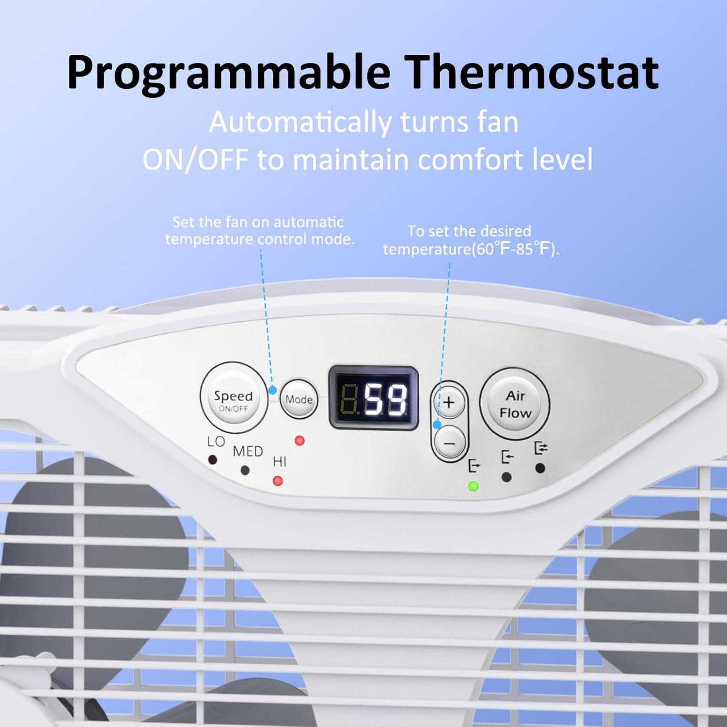 Shinic Glossy White Remote Controlled Reversible Window Fan