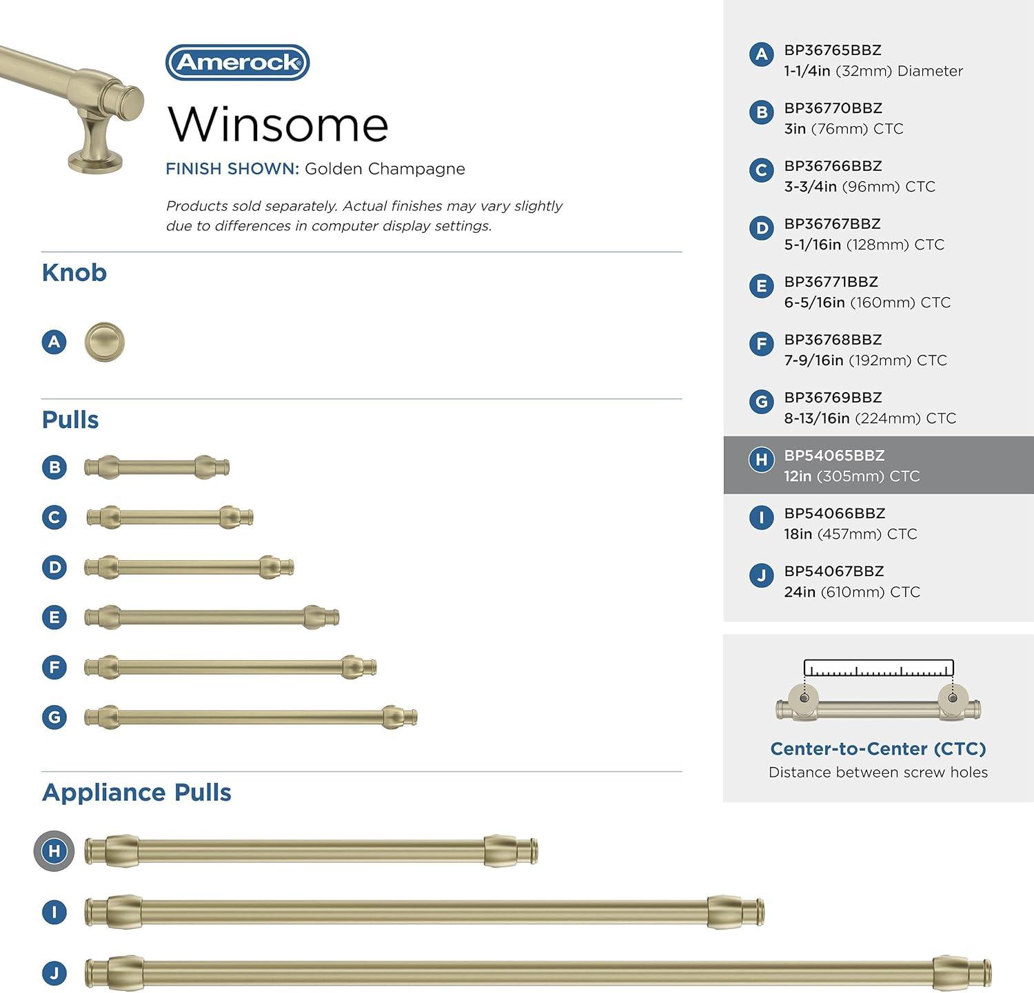 Winsome 12" Center to Center Appliance Pull