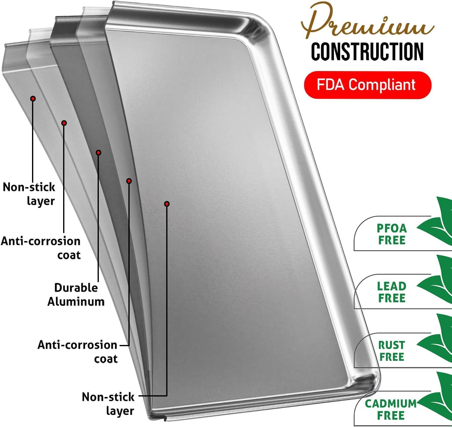 JoyTable Aluminum Non-Stick Half Sheet Pan Set