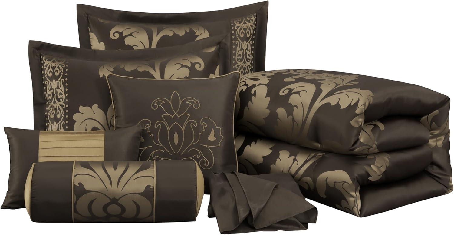 Royale Jacquard Floral 7 Piece Comforter Set