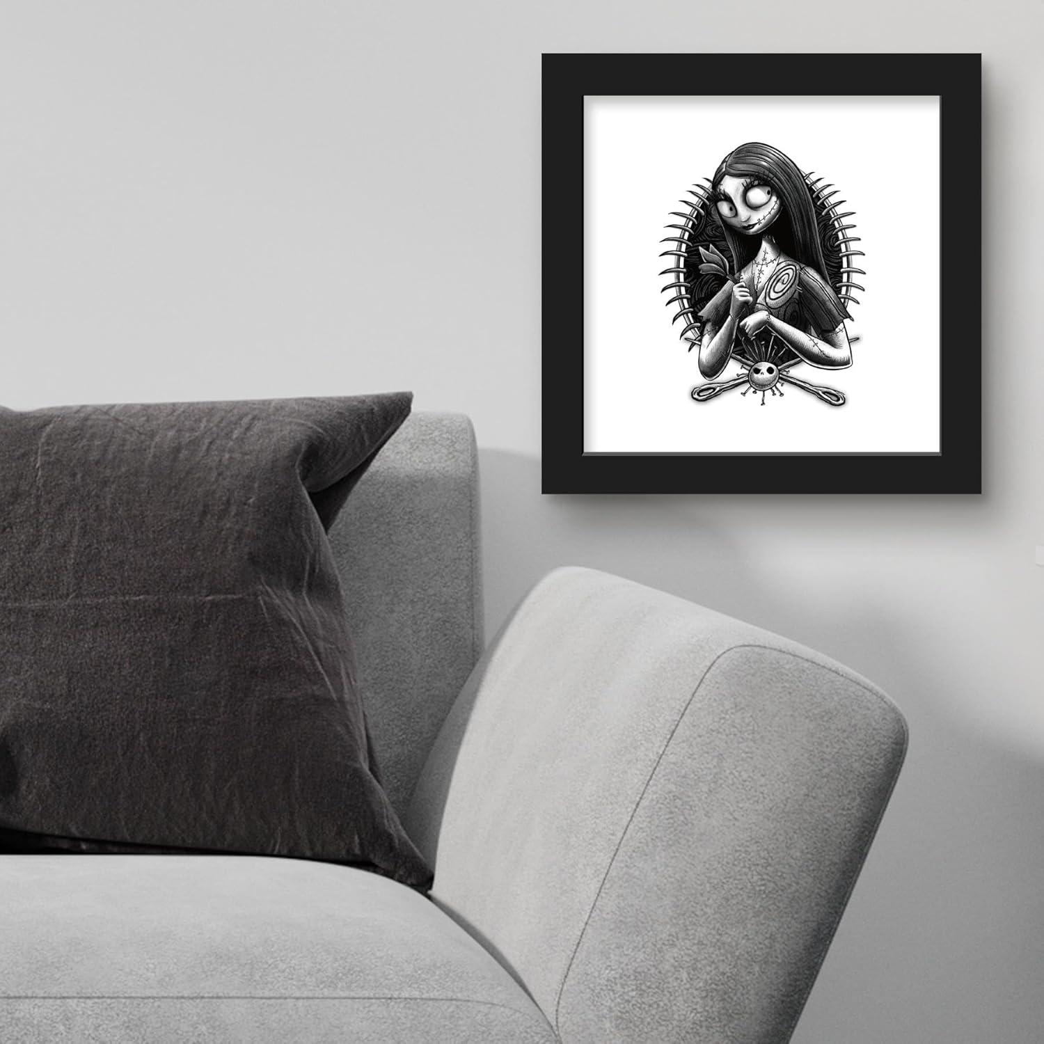 Gallery Pops Disney The Nightmare Before Christmas - Sally Ragdoll Portrait Wall Art, Black Framed Version, 12" x 12"