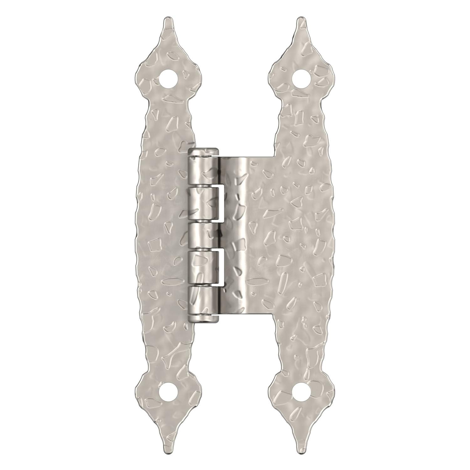 Amerock 3/8in (10mm) Offset Non-Self Closing Face Mount Satin Nickel Cabinet Hinge - 1 Pair