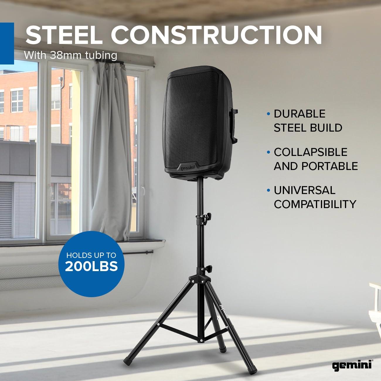 Gemini® Professional Adjustable PA Speaker Stand, Black, ST-04
