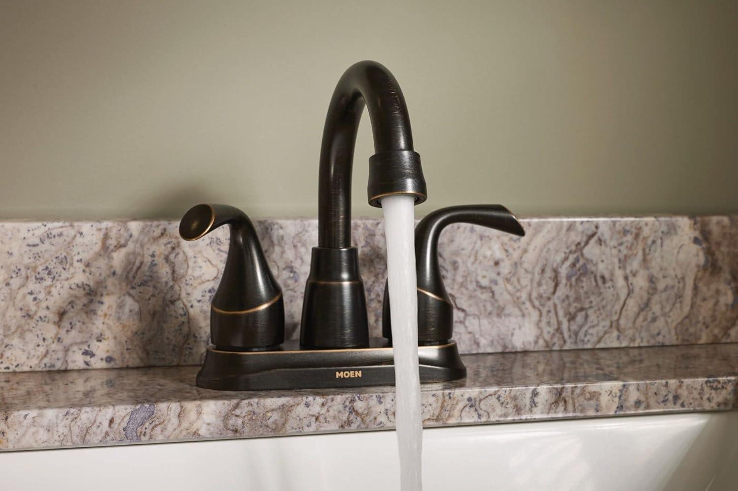 Mediterranean Bronze Two-Handle Centerset Bathroom Faucet