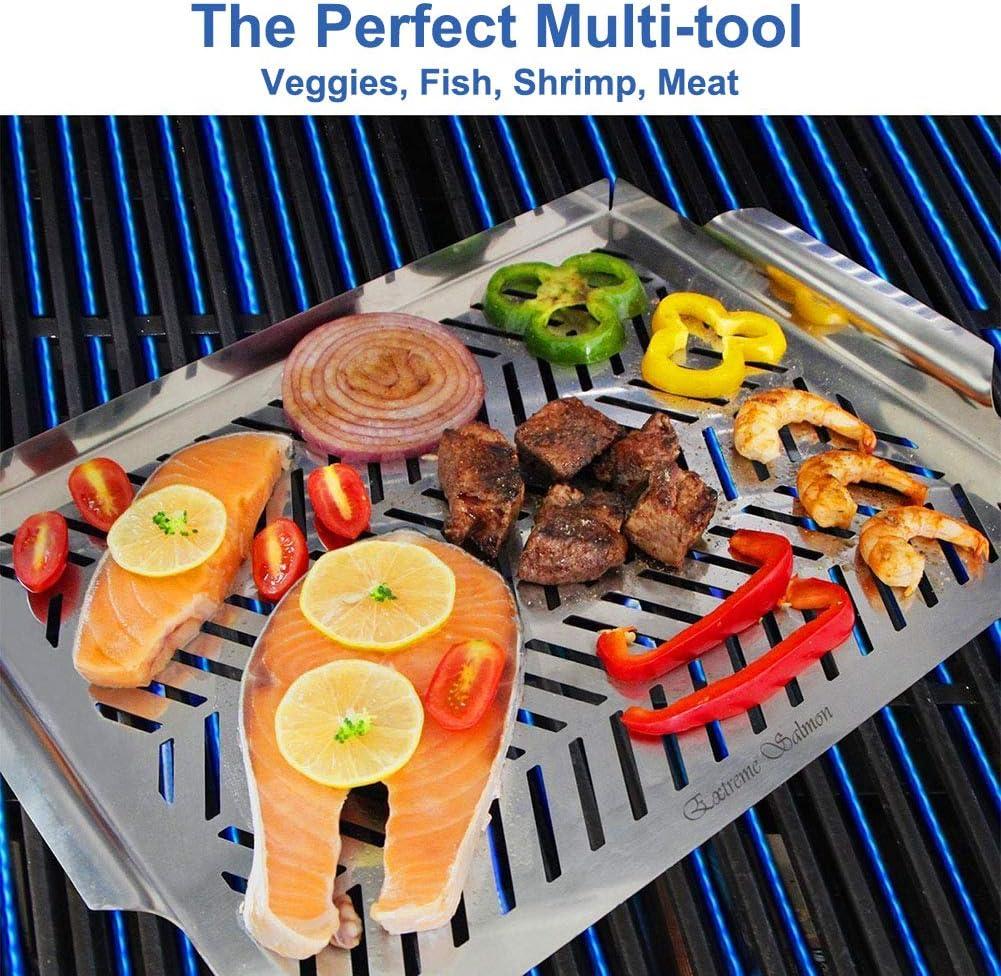 Rectangular Stainless Steel BBQ Grill Pan with Handles