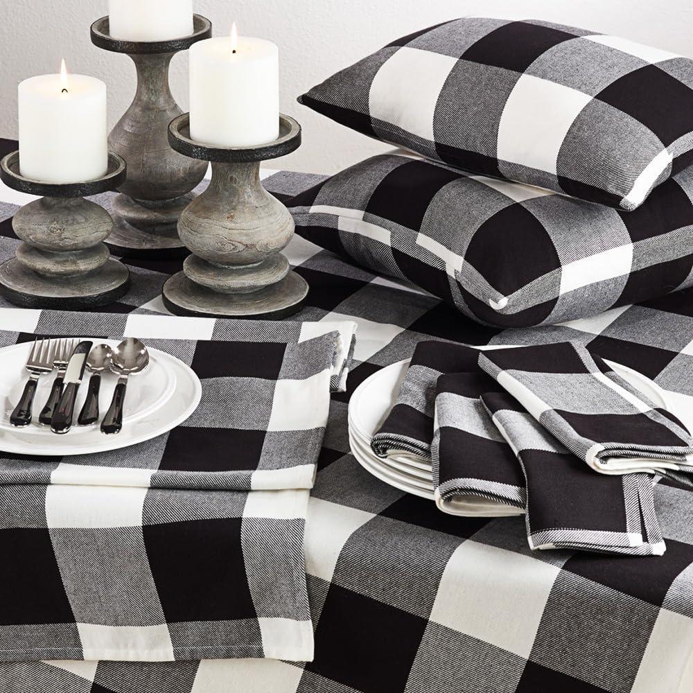 Saro Lifestyle Cotton Table Runner With Buffalo Plaid Design