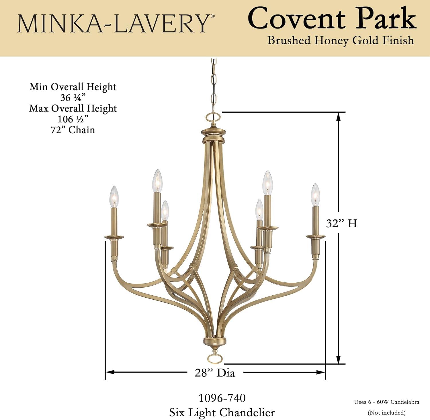 Minka Lavery Brushed Honey Gold Chandelier 28" Wide Modern 6-Light Fixture for Dining Room House Foyer Kitchen Entryway Bedroom