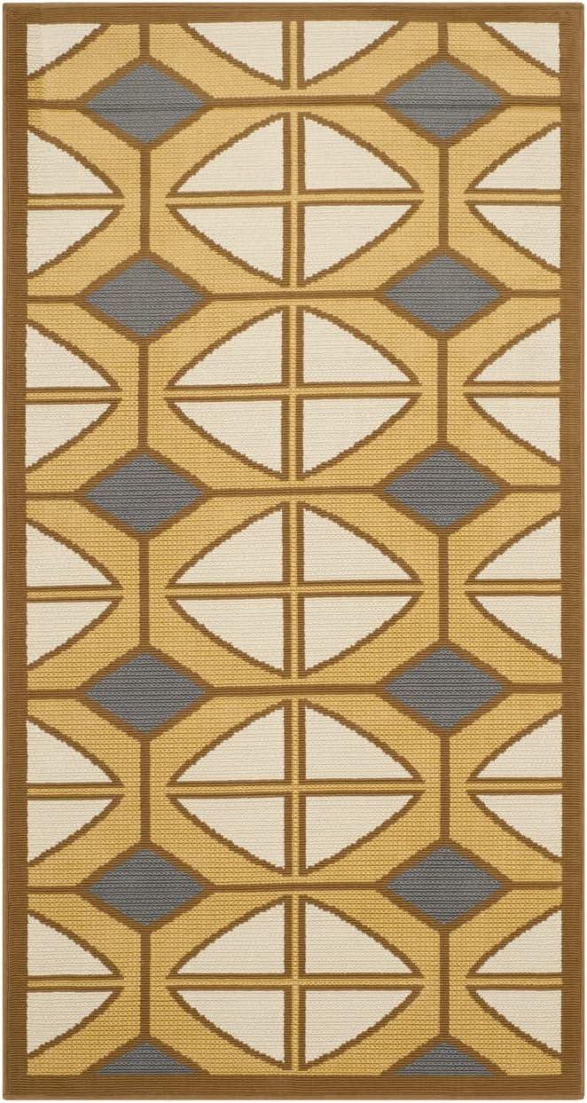Hampton HAM510 Power Loomed Indoor/Outdoor Accent Rug - Camel/Ivory - 2'7"x5' - Safavieh.