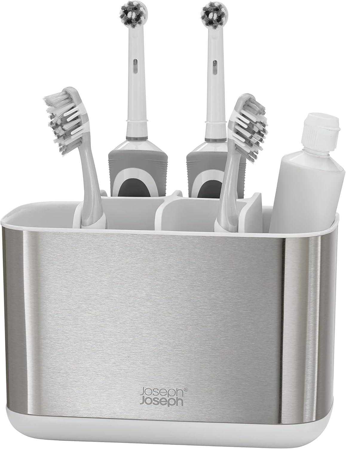 Joseph Joseph EasyStore Stainless Steel Large Toothbrush Holder