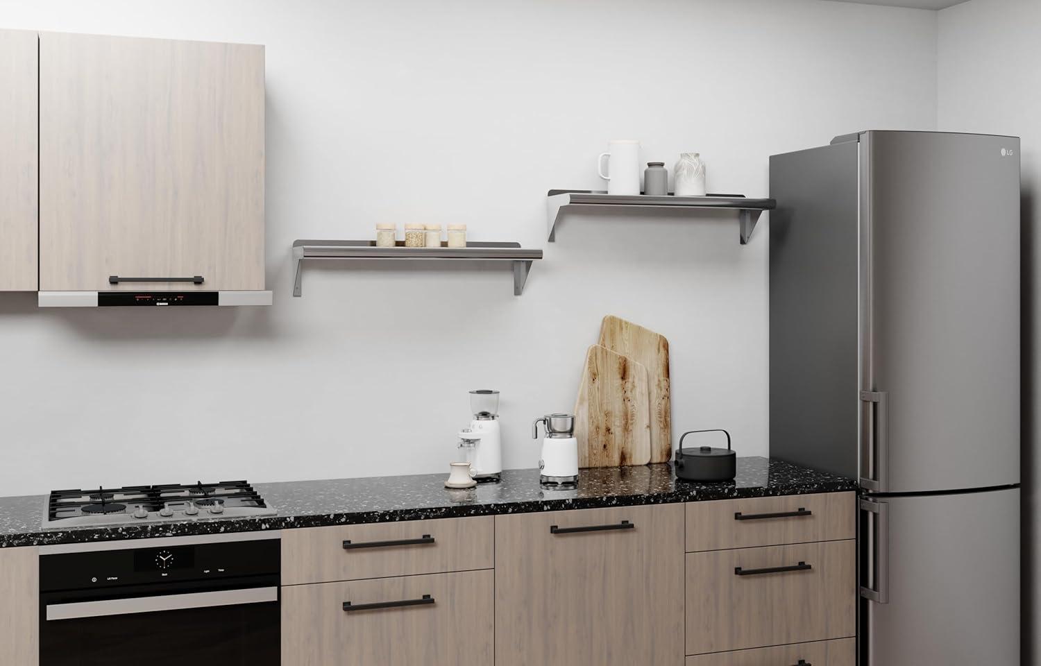30" Stainless Steel Wall Shelf with Brackets