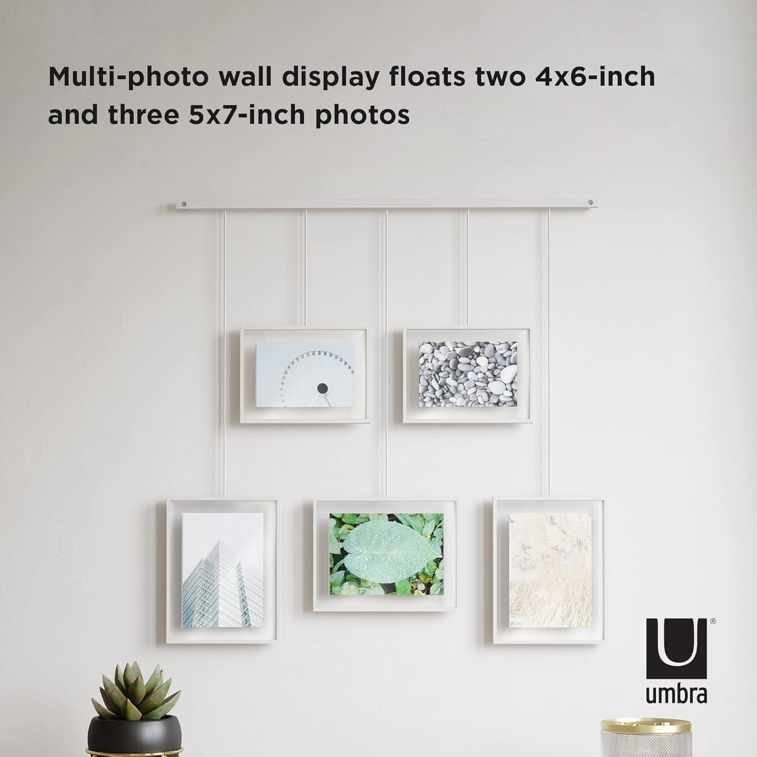 Umbra 27.38" x 26" Exhibit Gallery Multiple Images Display Frame White: Modern Wall-Mounted Steel, Holds 5 Photos