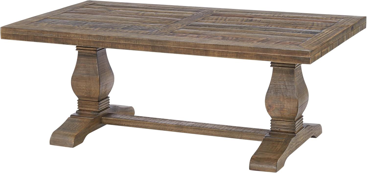 Reclaimed Natural Wood Rectangular Coffee Table with Storage