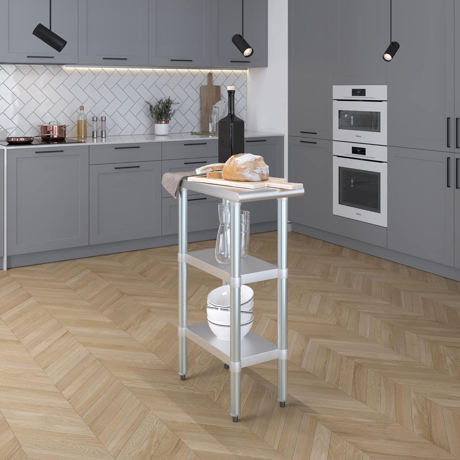 Amgood Stainless Steel Work Table with 2 Shelves