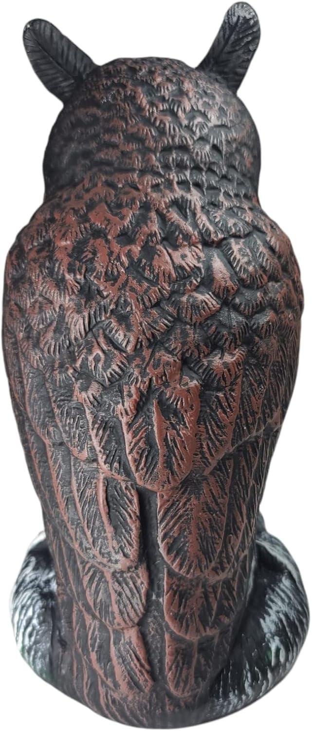 Dalen Natural Enemy Great Horned Owl Scarecrow Decoy, Realistic Hand-Painted Design