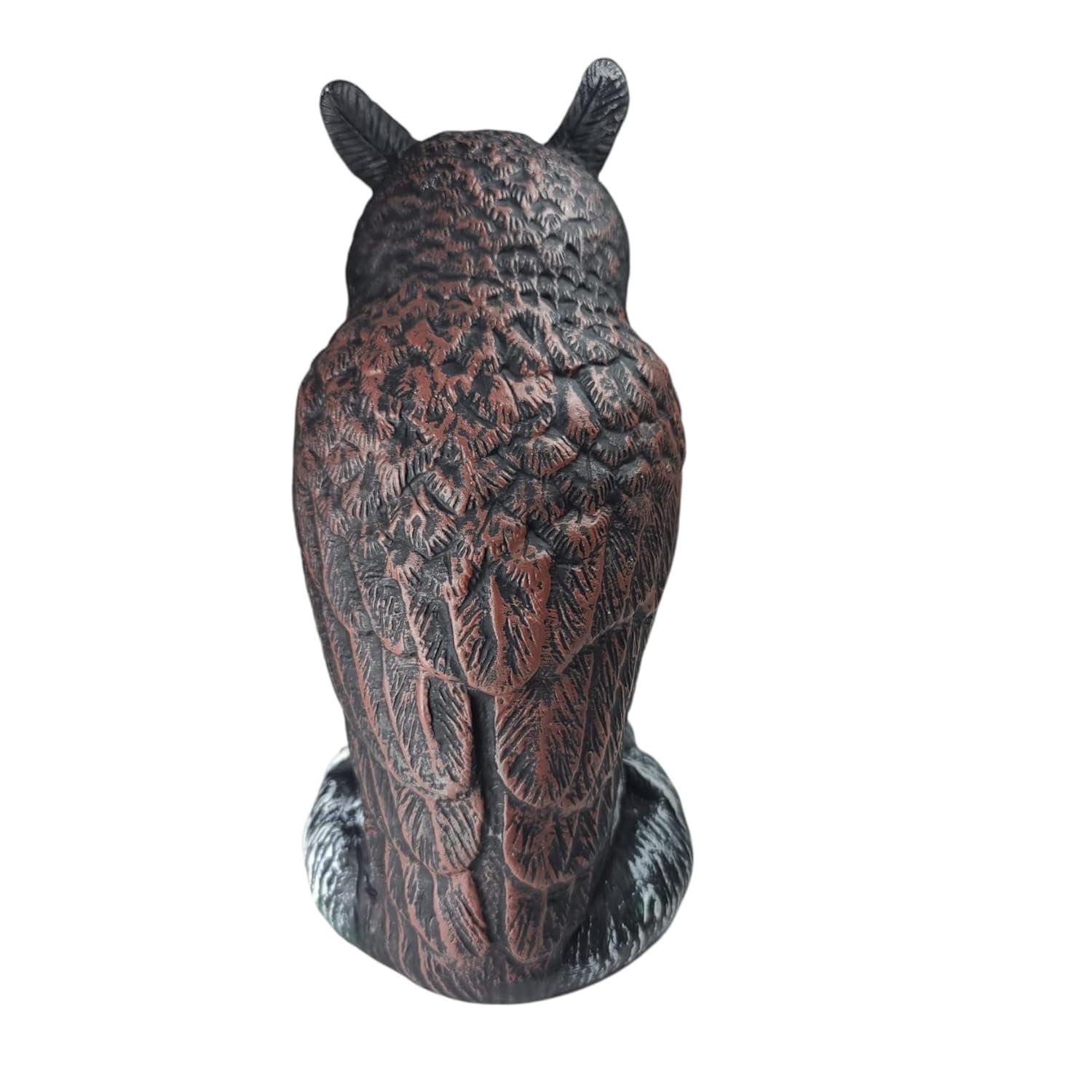 Dalen Natural Enemy Great Horned Owl Scarecrow Decoy, Realistic Hand-Painted Design