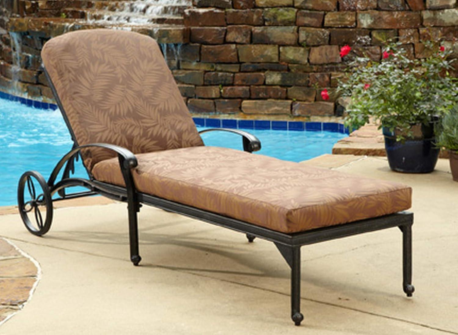 Homestyles Capri Aluminum Outdoor Chaise Lounge in Charcoal