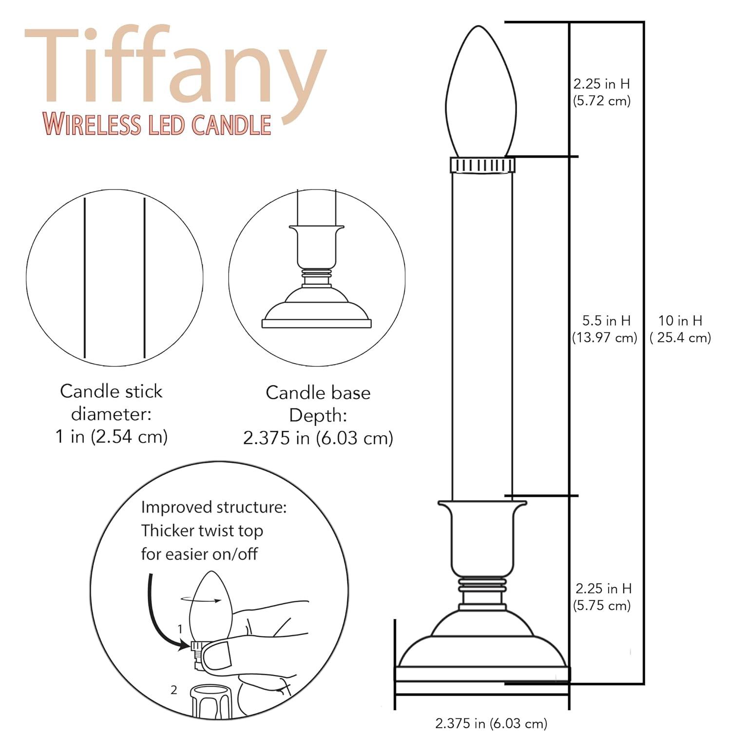 Brite Star Battery Operated Tiffany Replacement Bulb - 2 Count Flameless Candles with Timer- Perfect for Home Décor