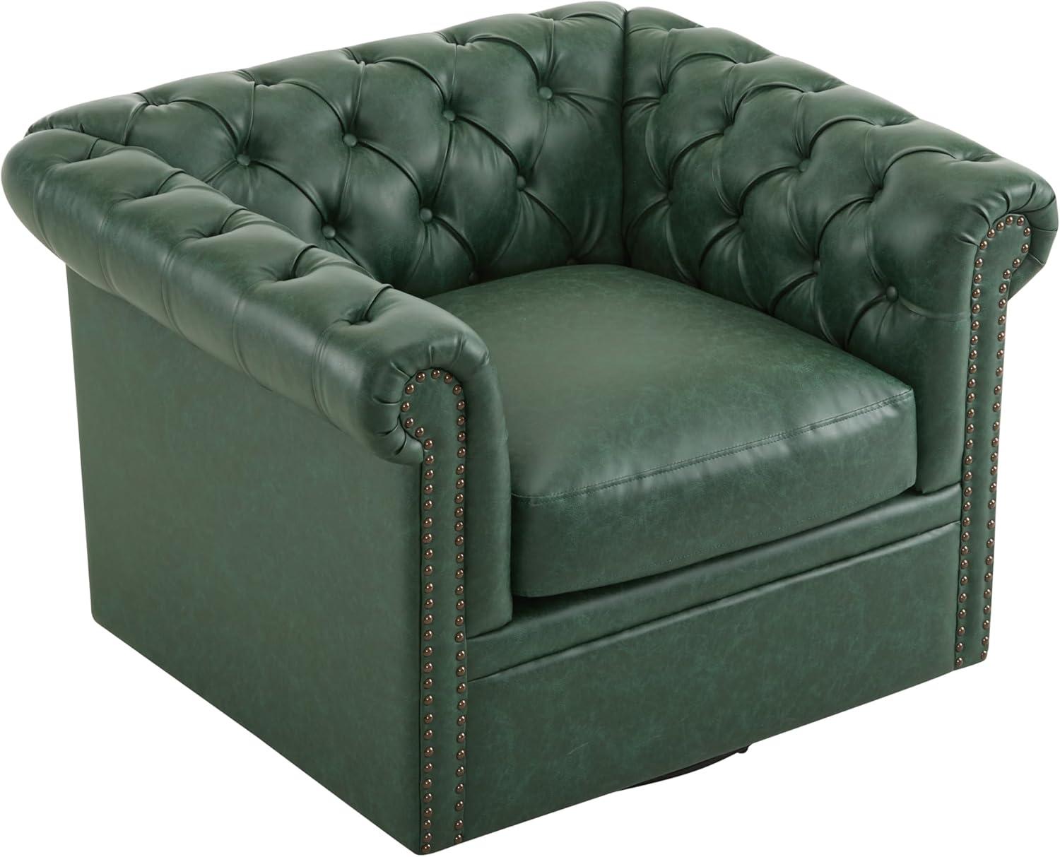 Christopher Knight Home Lawrence Chesterfield Upholstered Swivel Club Chair