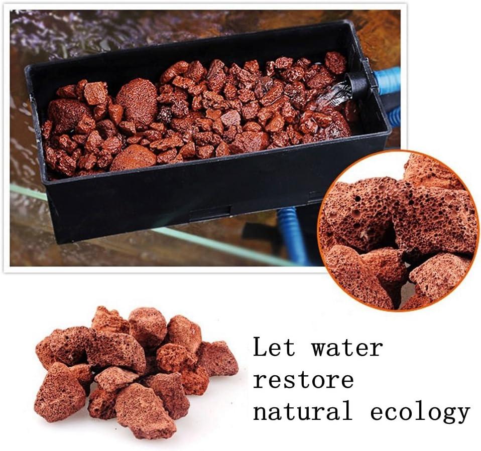 400g Sphere Bio-Filter Media for Marine and Freshwater Aquariums, Red Volcanic Rock